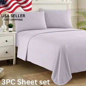 3PC TWIN Sweet Home Collection 1800 Thread Count Sheet Set - Lilac